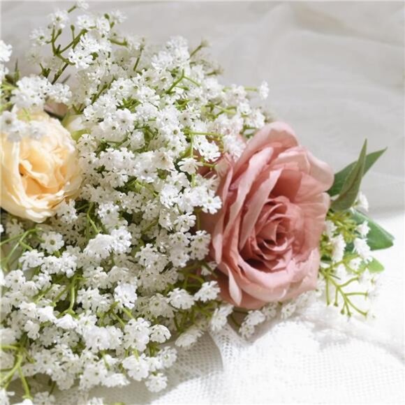 Babys Breath Artificial Flowers, 6Pcs Fake White Babys Breath Flowers - Picture 2 of 8